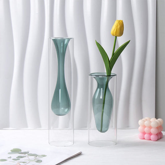 Handblown Colored Bud Glass Vase