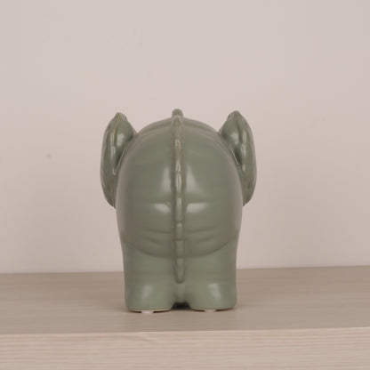 Funny Green Little Elephant Figurine Ornament