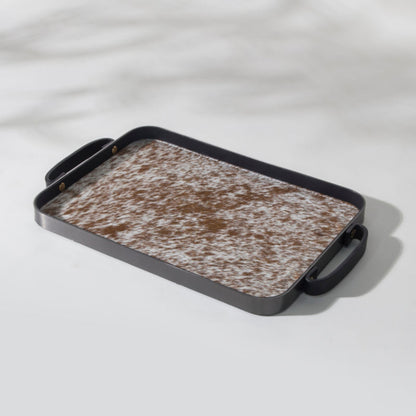 Horse Hair Tray with Metal Frame Leather Handle