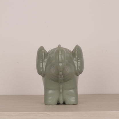 Funny Green Little Elephant Figurine Ornament