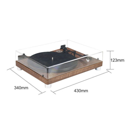 Vinyl Record Player With External Speakers & Dust Cover