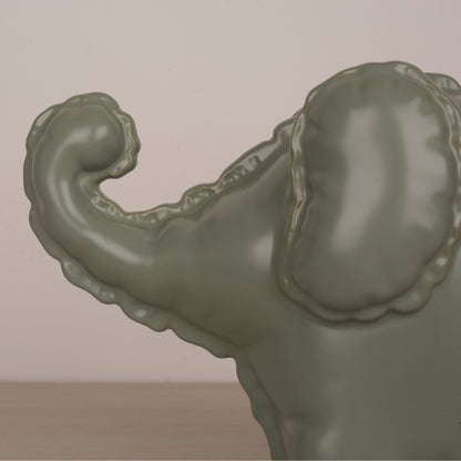 Funny Green Little Elephant Figurine Ornament