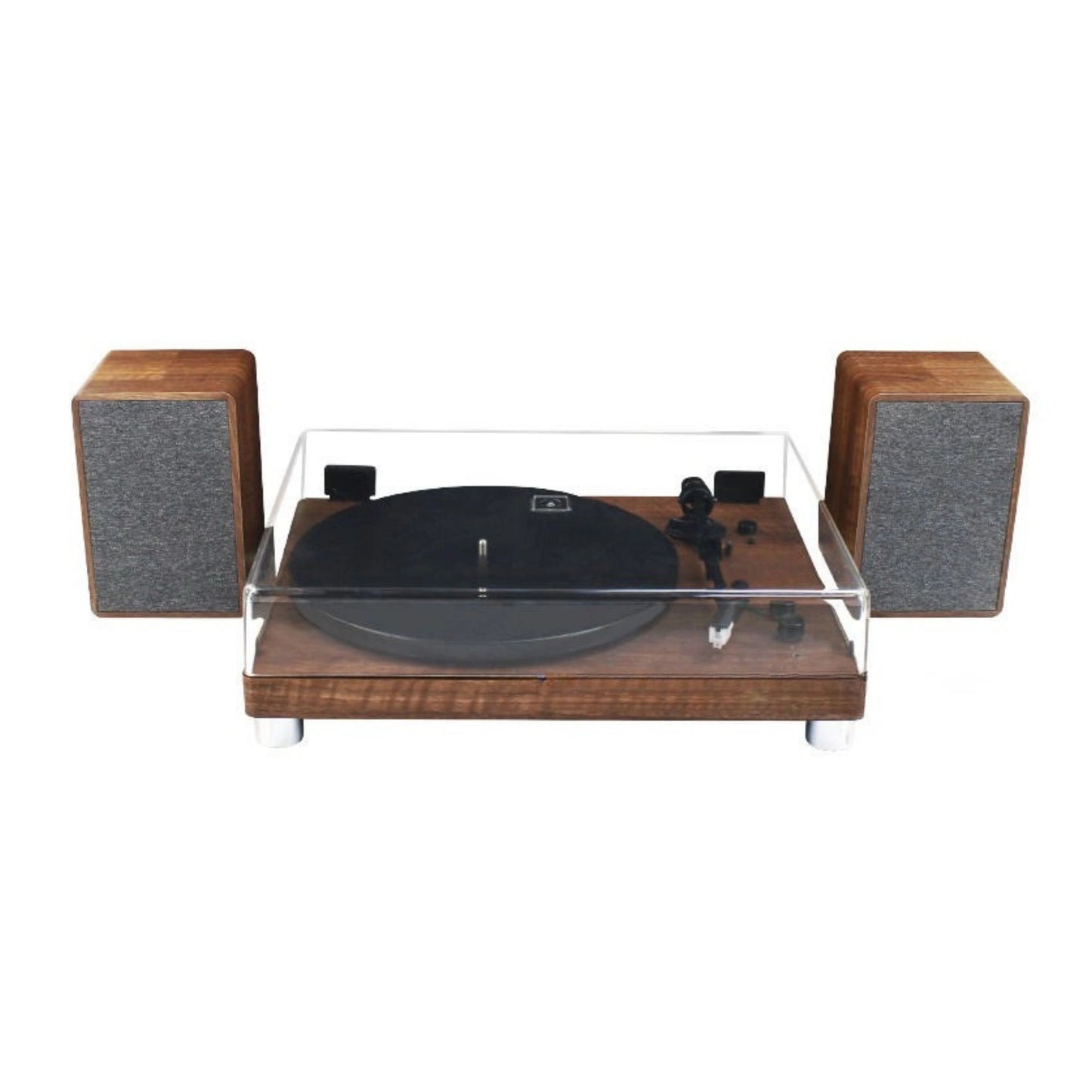Vinyl Record Player With External Speakers & Dust Cover