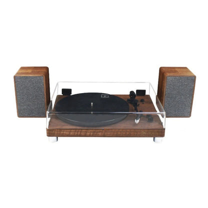 Vinyl Record Player With External Speakers & Dust Cover