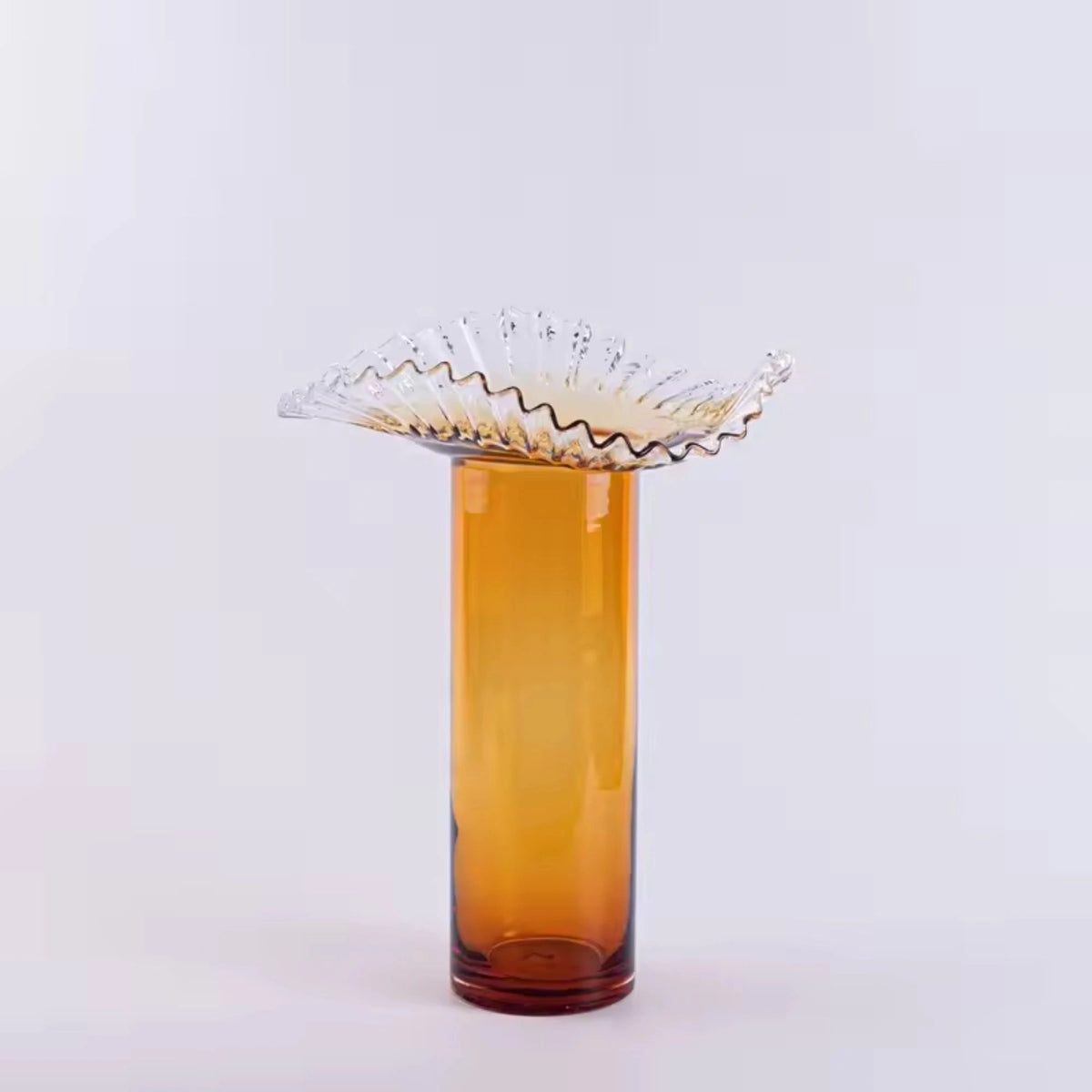 Transparent Edge Amber Glass Vase