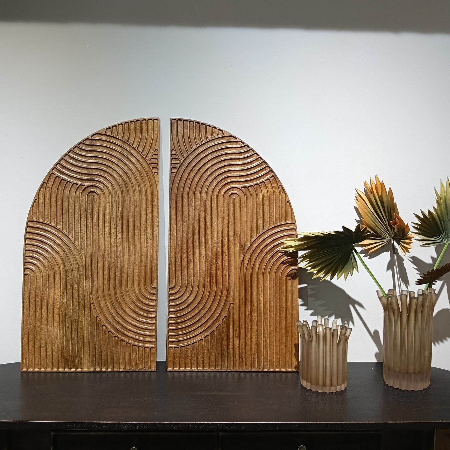 Abstract Mango Wooden Wall Art Set of 2