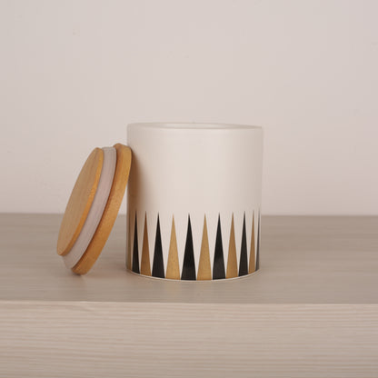 Ceramic Jar with Wooden Lid