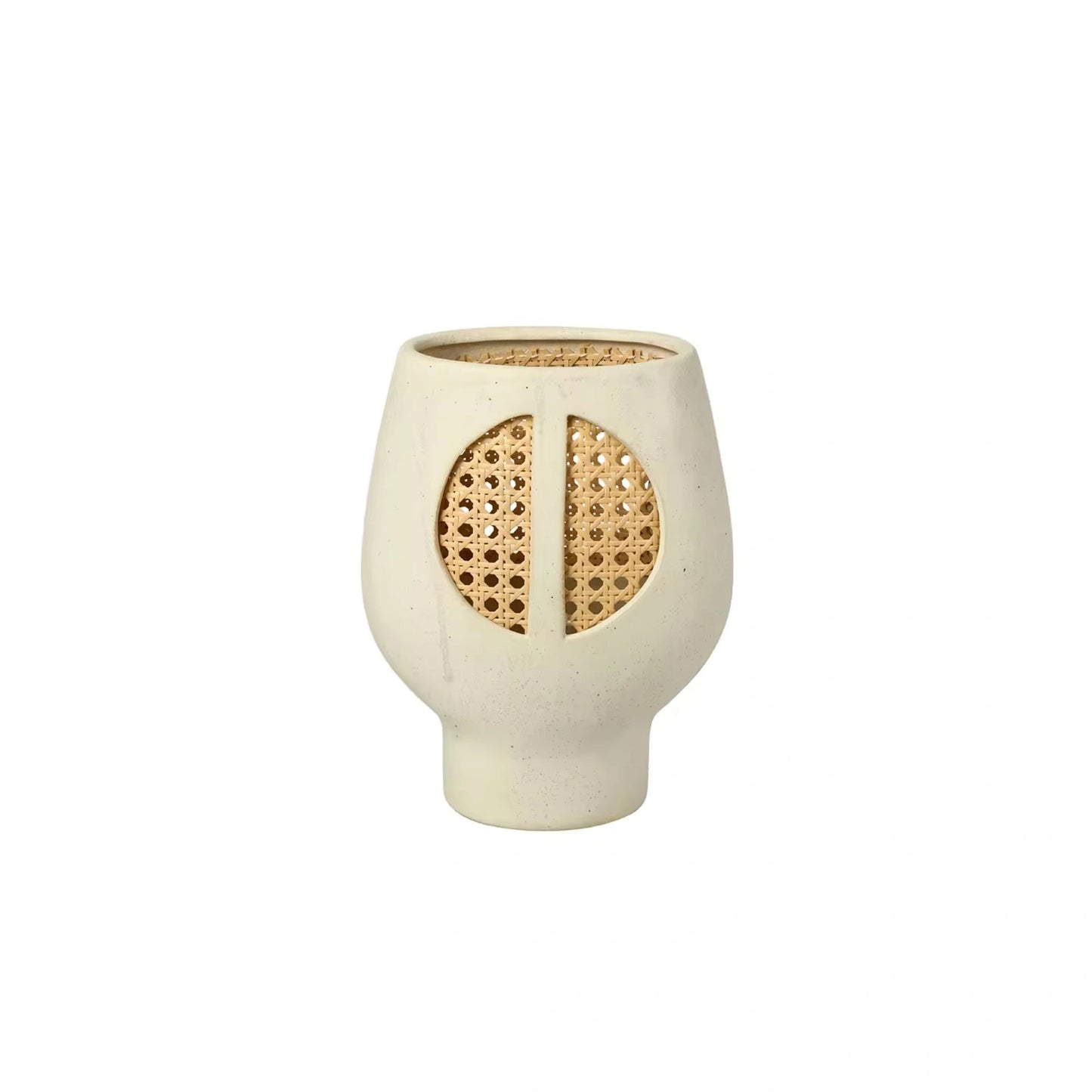 Rattan Decorative Ceramic Flower Vase