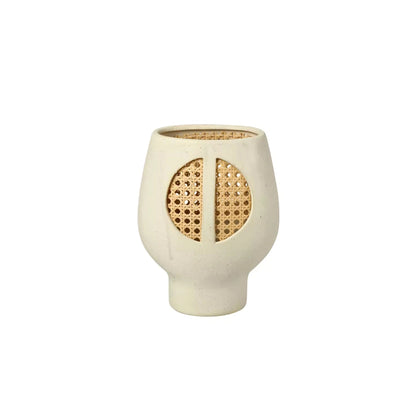 Rattan Decorative Ceramic Flower Vase