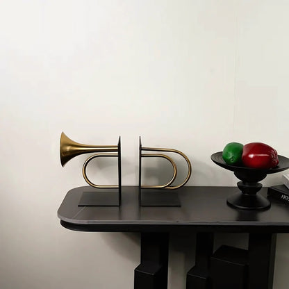 Gold Horn Bookends Metal Ornaments