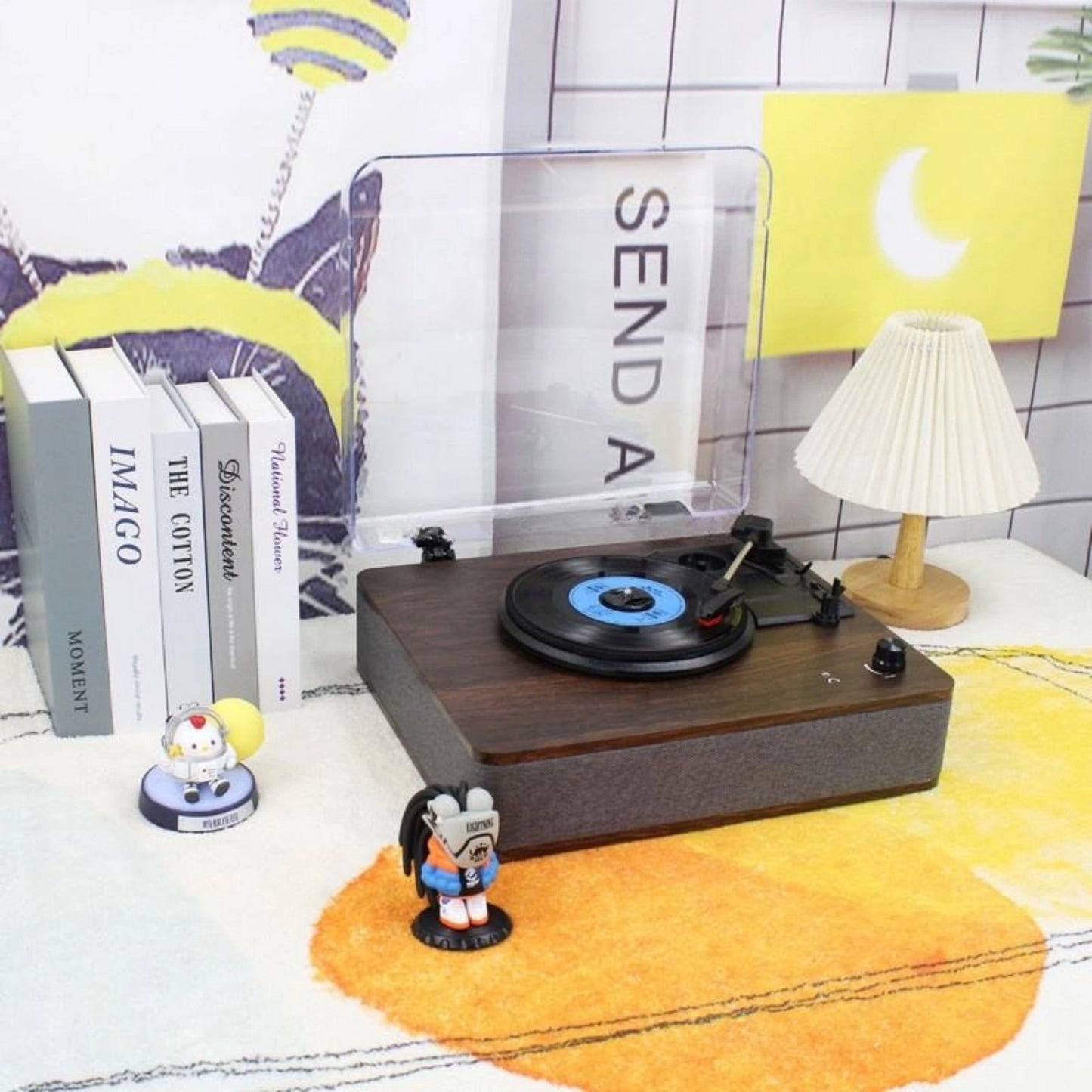 Vinyl Record Player With Dust Cover