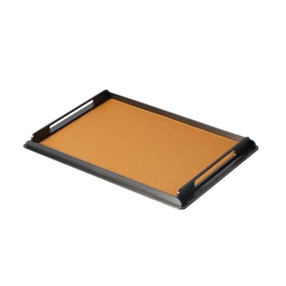 Metal Frame Decorative Leather Tray