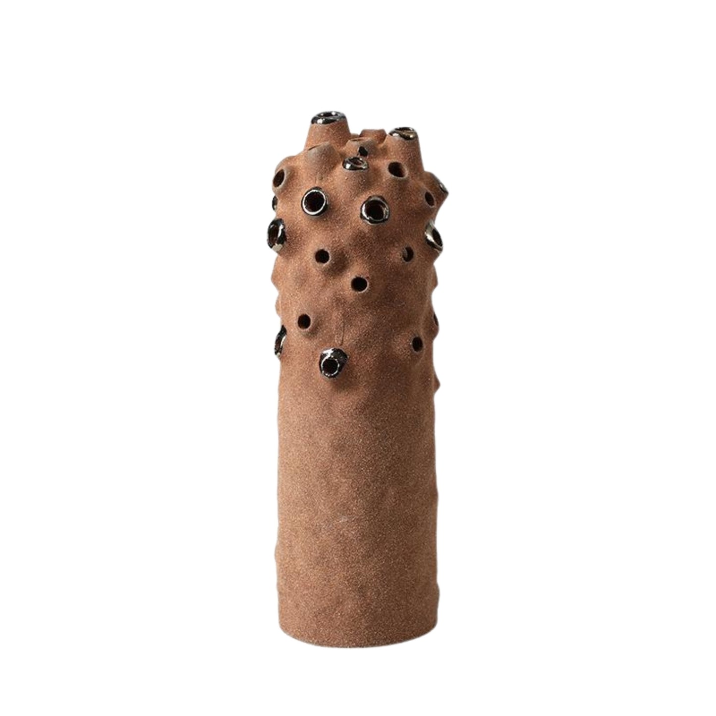 Coral Ball Brown Ceramic Flower Vase