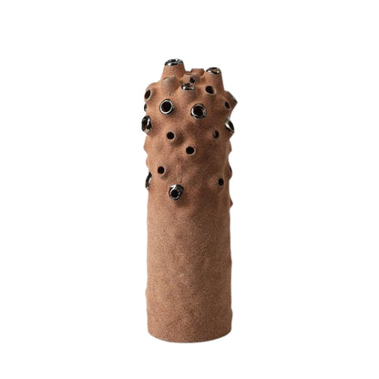 Coral Ball Brown Ceramic Flower Vase