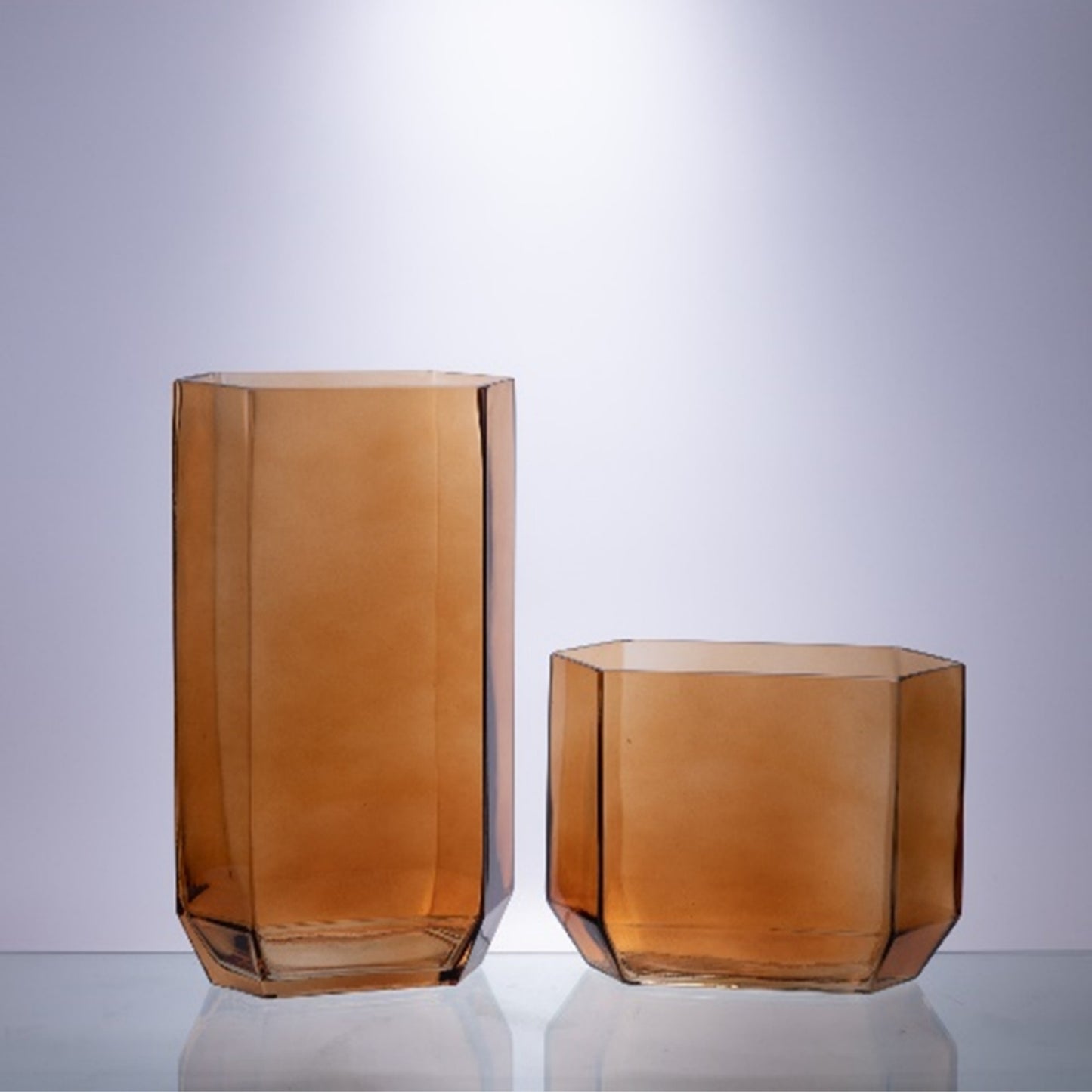 Handblown Glass Tabletop Vase (Brown, Green)