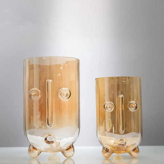 Nordic Abstract Art Human Face Glass Vase