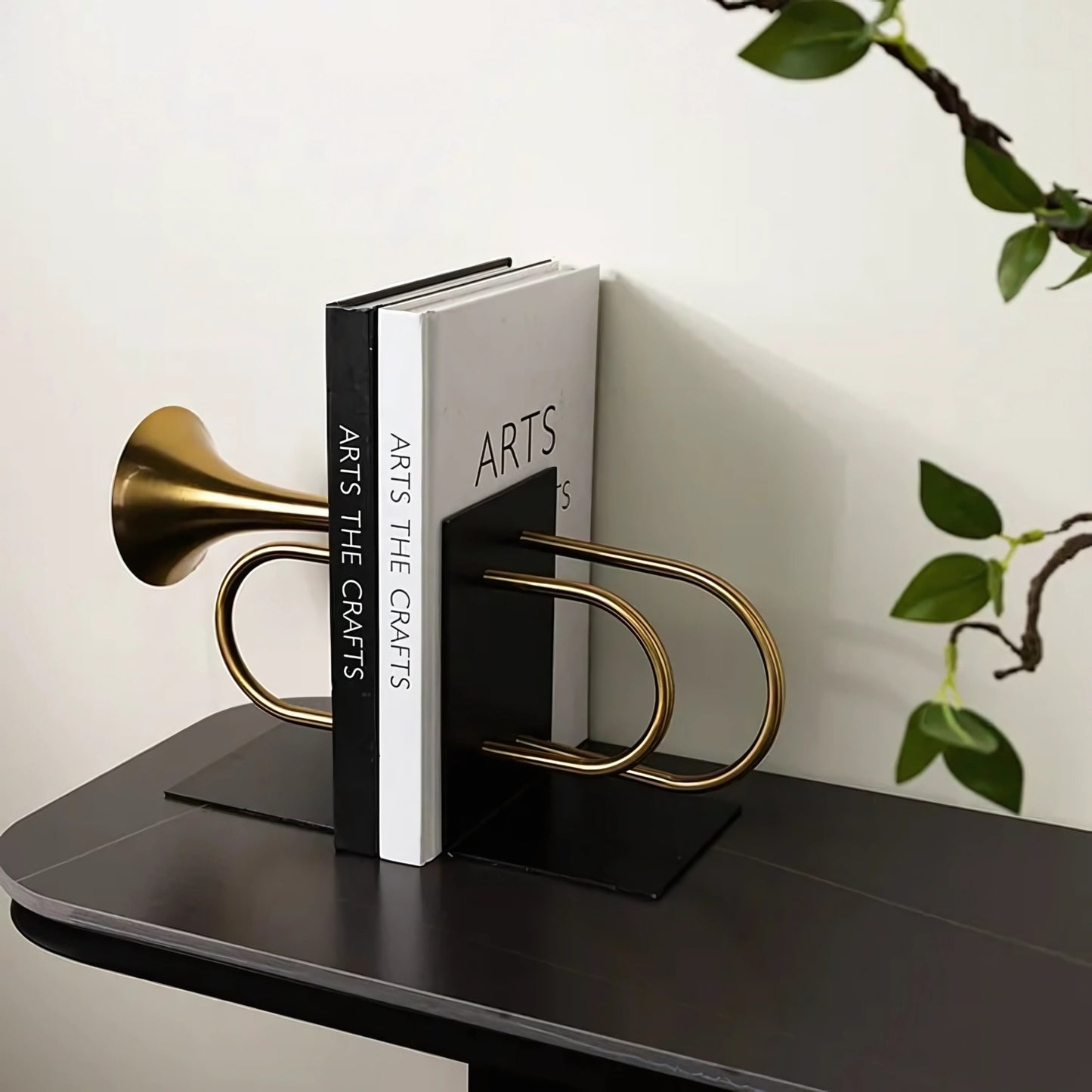 Gold Horn Bookends Metal Ornaments
