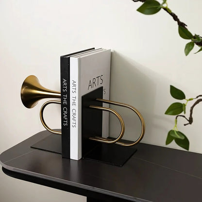 Gold Horn Bookends Metal Ornaments