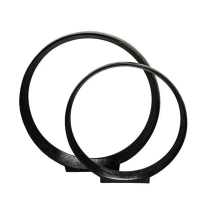 Black Resin Ring Design Tabletop Décor Ornament