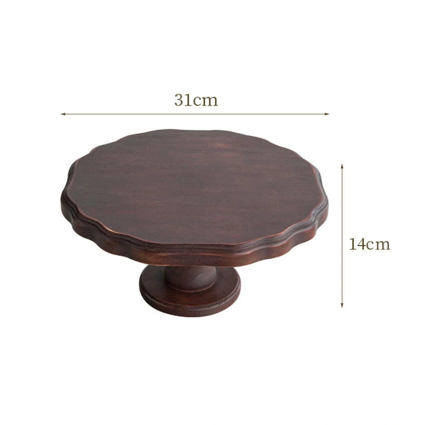 Brown Wooden Flat Round Decorative Bowl