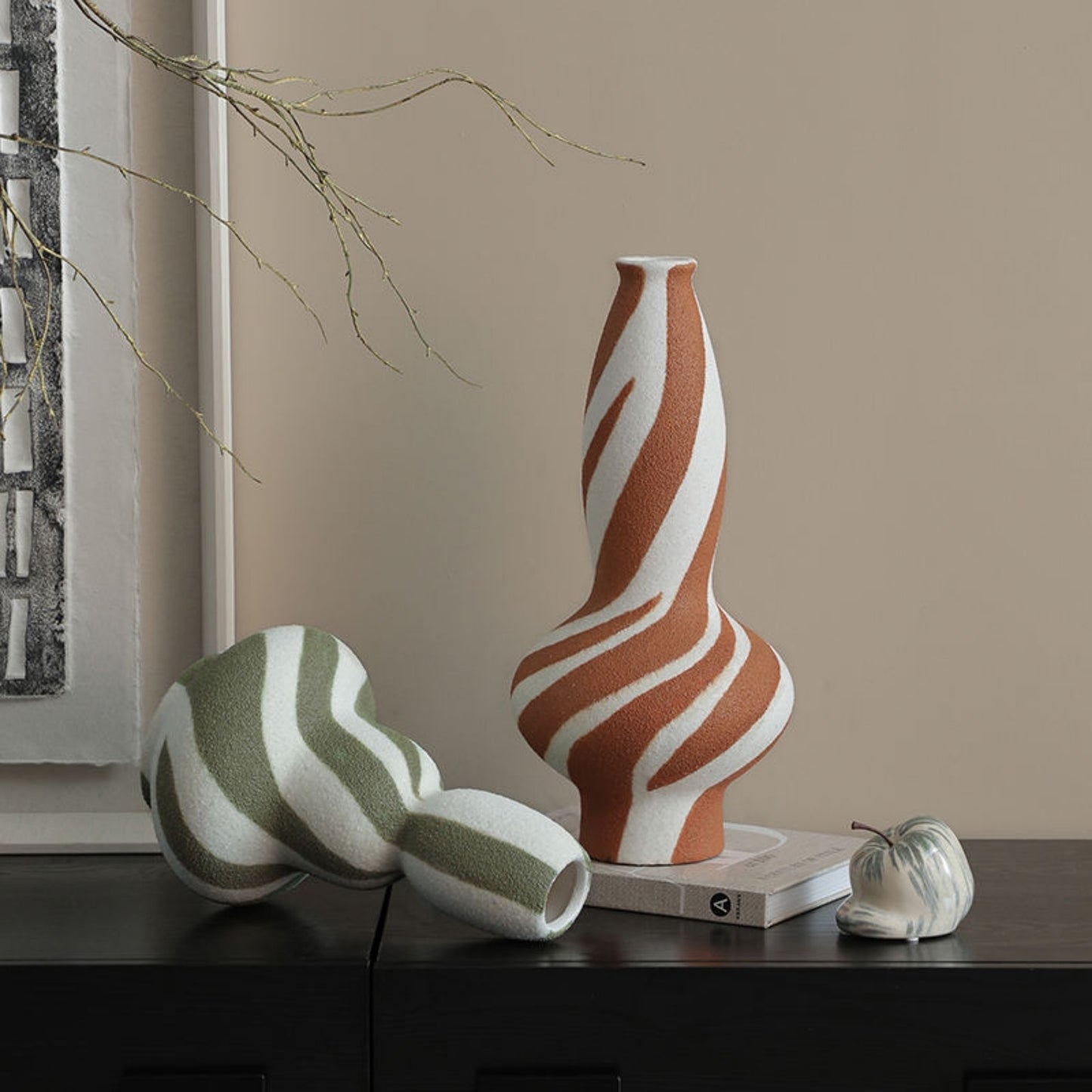 Streamer Pattern Sand Flower Vase