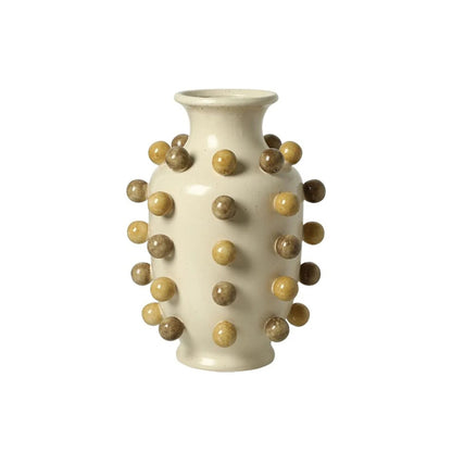 Retro Round Bead Handmade Ceramic Vase