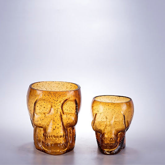 Skull Shape Colored Glass Decorative Vase