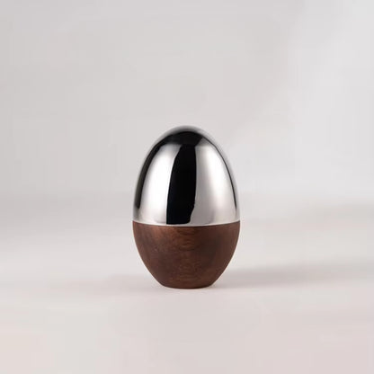 Wooden Base Silver Lid Decorative Bowl