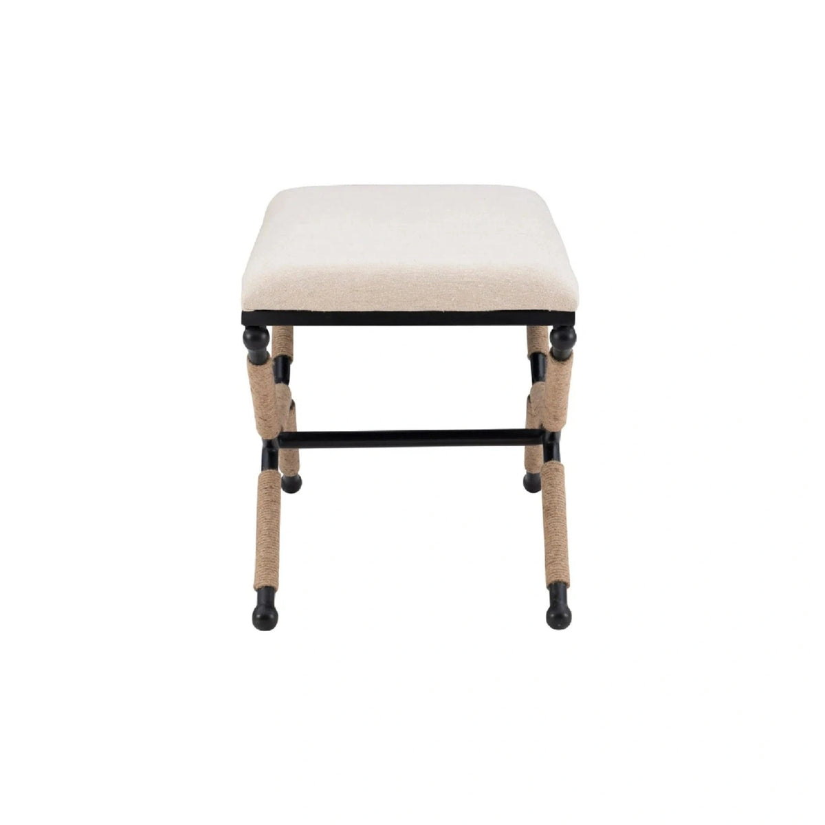 Upholstered Bench with Rope Detail