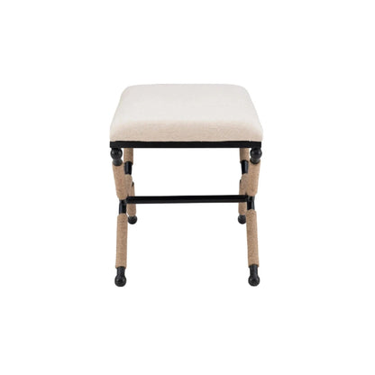 Upholstered Bench with Rope Detail