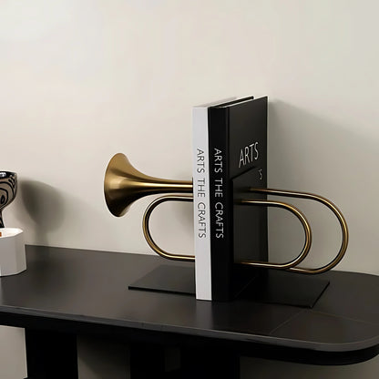 Gold Horn Bookends Metal Ornaments