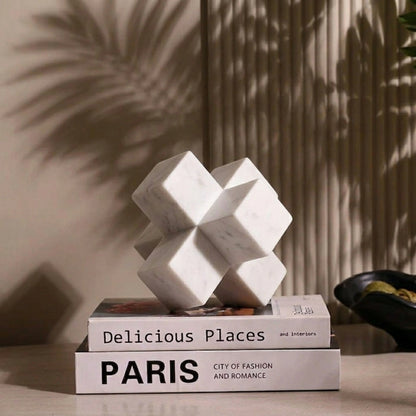 Plus Structure Marble Decorative Showpiece