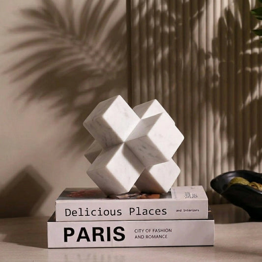 Plus Structure Marble Decorative Showpiece