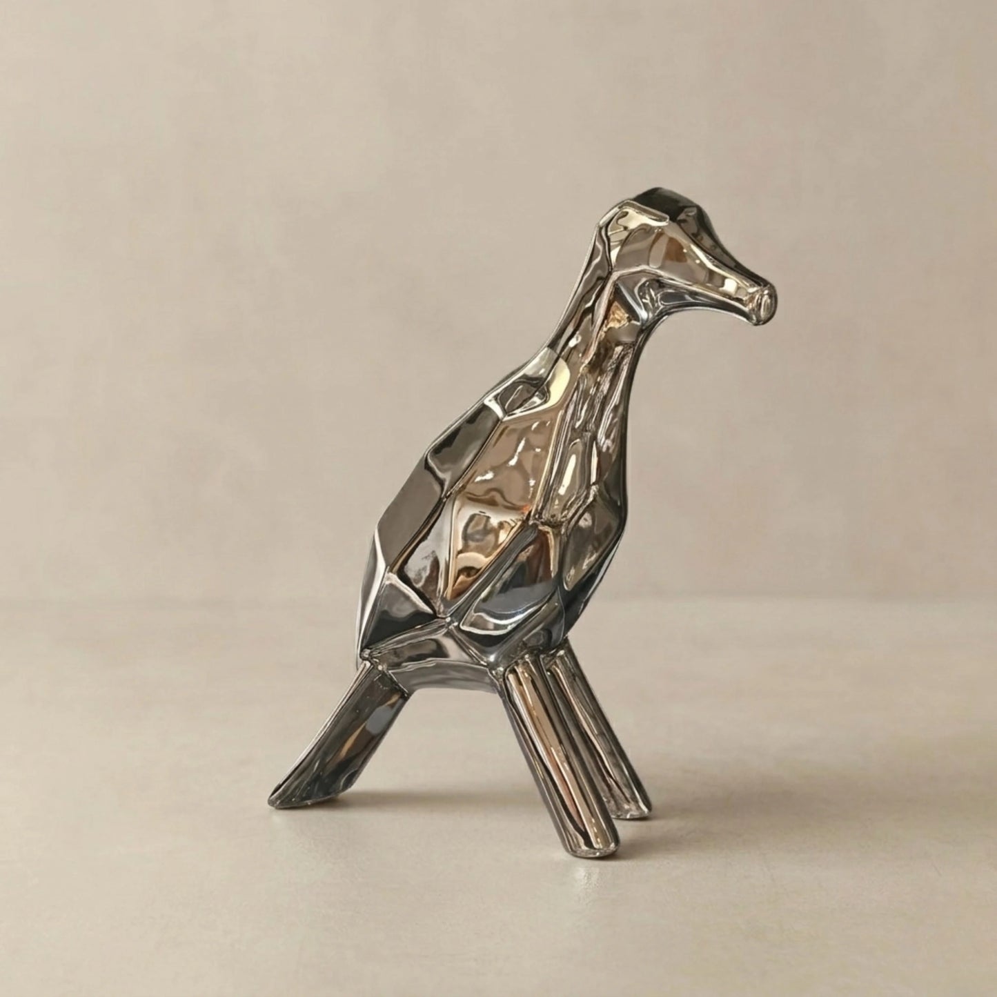 Silver Bird Figurine Decorative Object