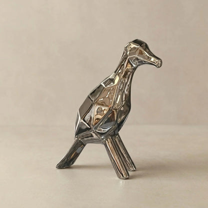 Silver Bird Figurine Decorative Object
