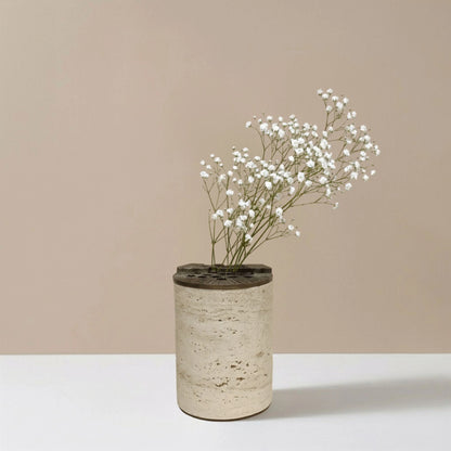 Beige Travertine Multi End At Top Flower Vase