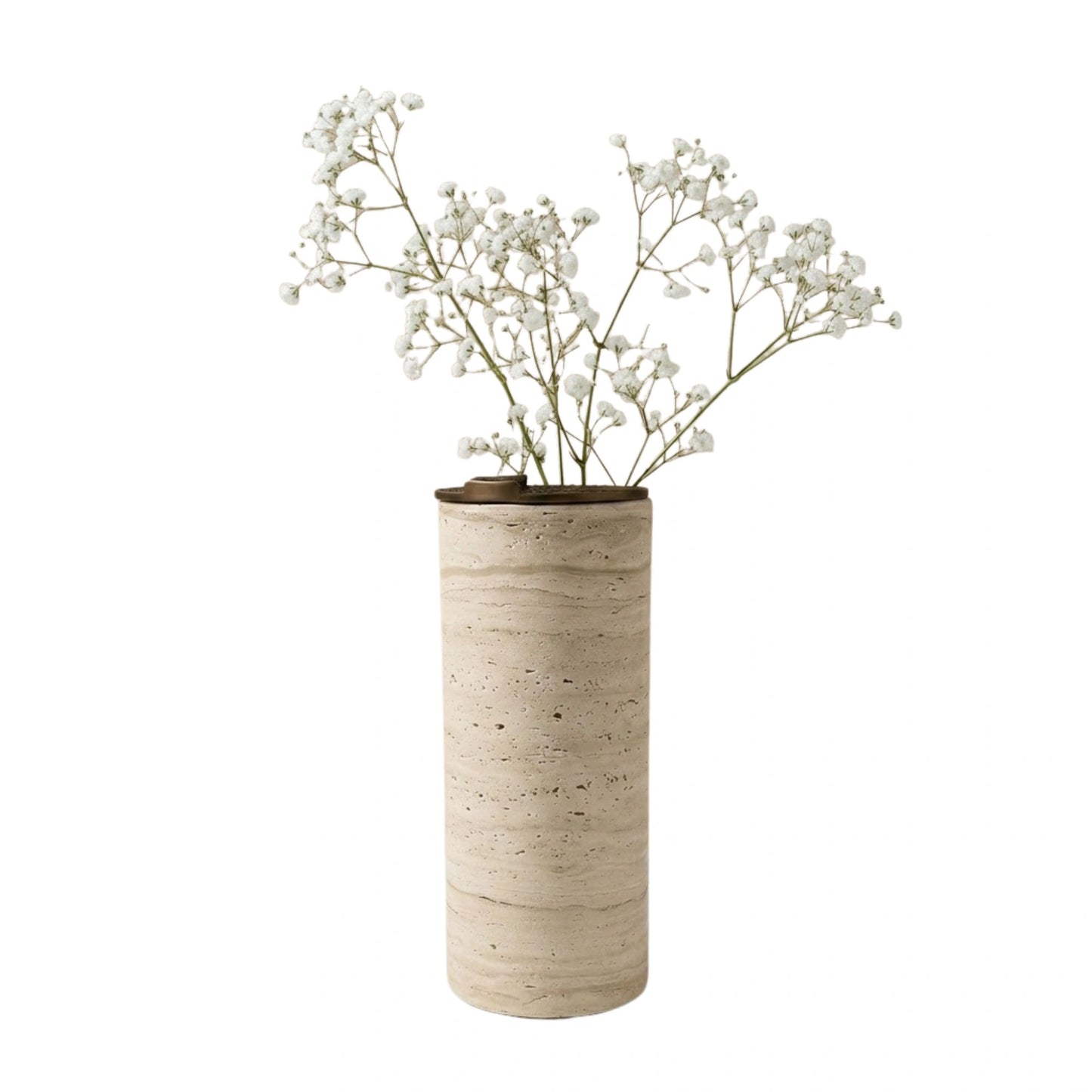 Beige Travertine Multi End At Top Flower Vase