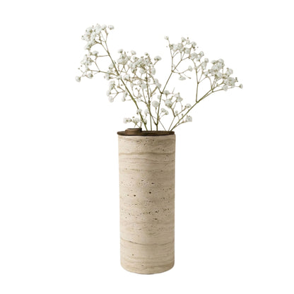 Beige Travertine Multi End At Top Flower Vase