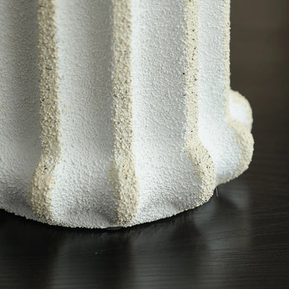 Disc Design White Sand Flower Vase