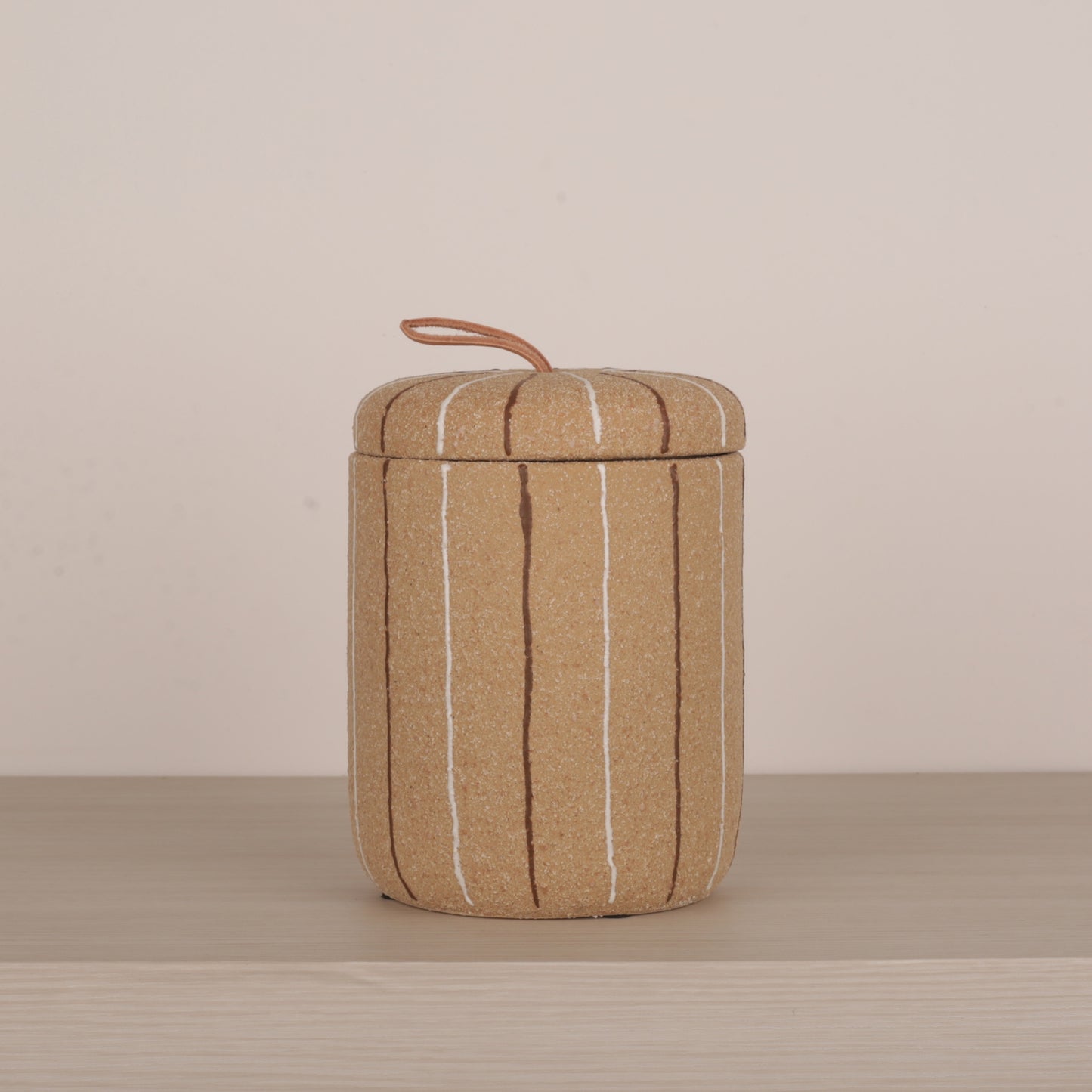 Brown Sand Decorative Jar with Lid