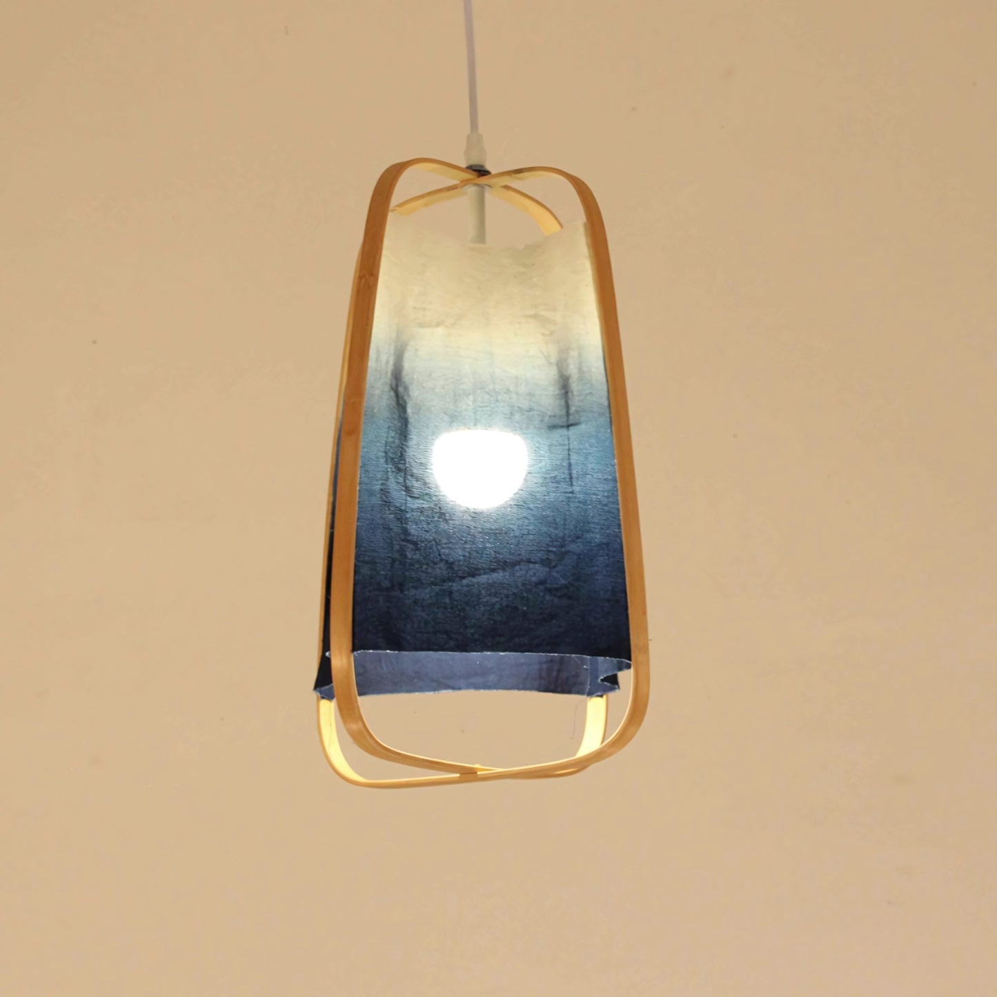 Bamboo Pendant Light Blue Shade (Big, Small)