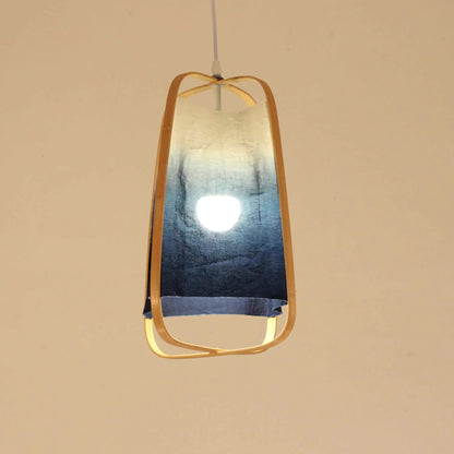 Bamboo Pendant Light Blue Shade (Big, Small)