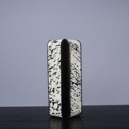 Macron Black Titanium Leather Flower Vase