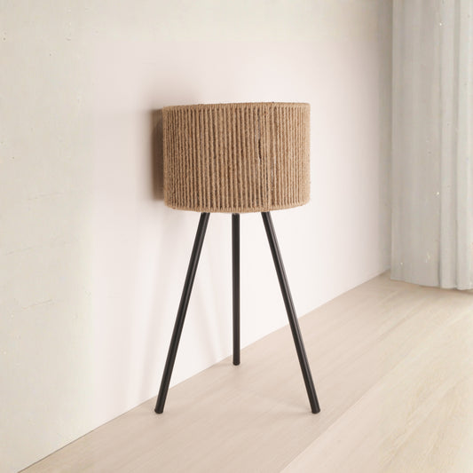 Black Tripod Base Woven Planter