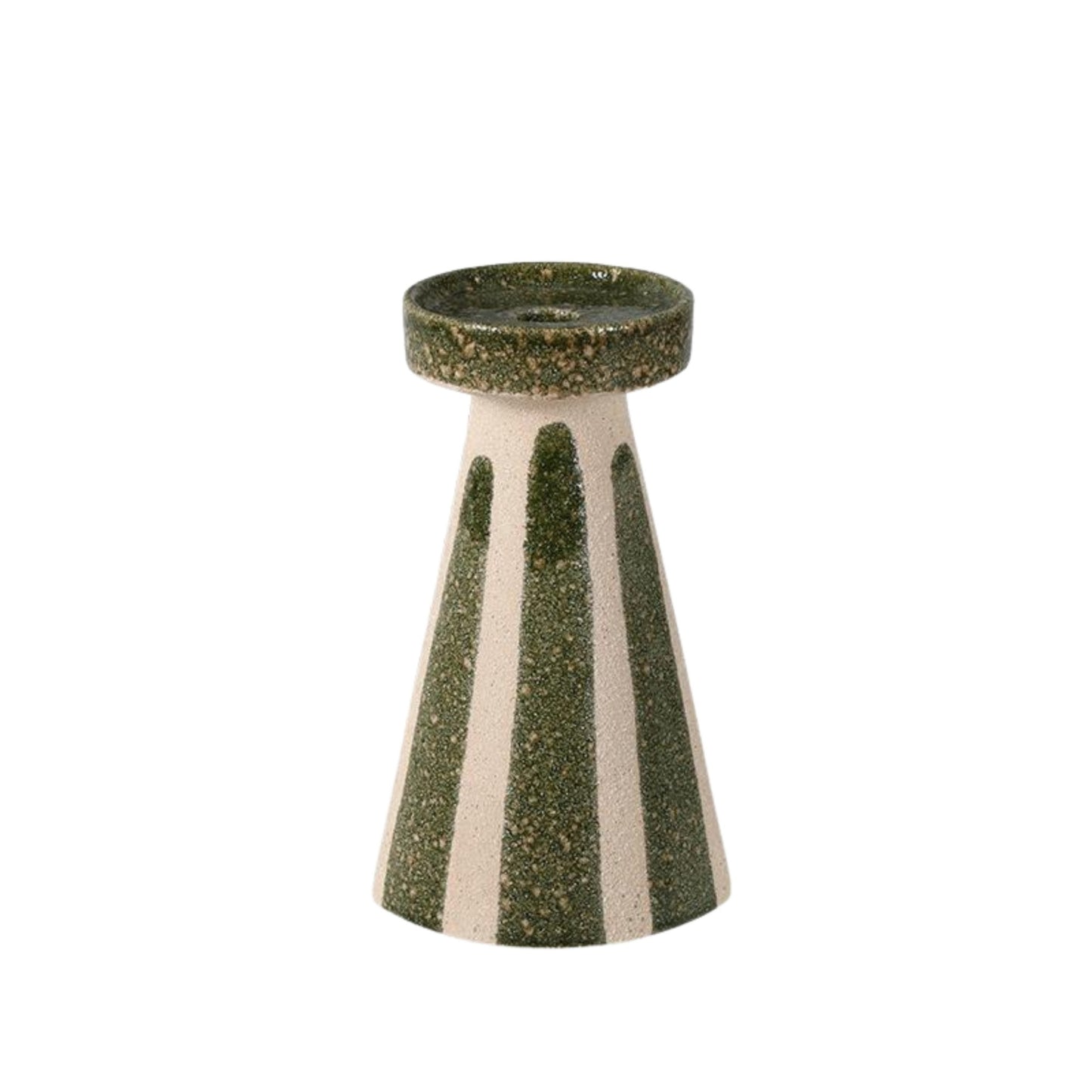 Green Hand-painted Torch Candle Holder
