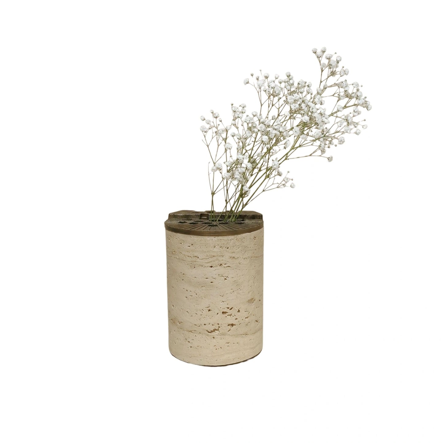 Beige Travertine Multi End At Top Flower Vase