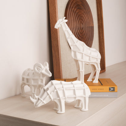 White Ceramic Animal Figurine Tabletop Décor