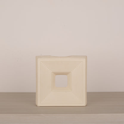 Meander Pattern Square Flower Vase