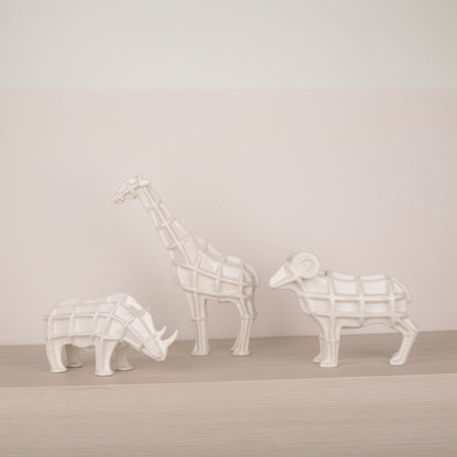 White Ceramic Animal Figurine Tabletop Décor