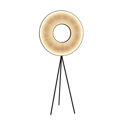 Fabric Pleated LED Disc Floor Lamp